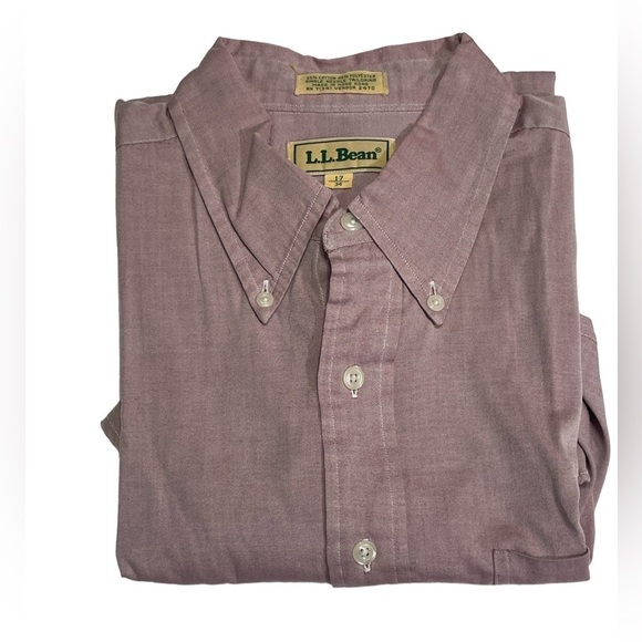 L.L.Bean Purple Long Sleeve Button Front Shirt - Picture 7 of 7